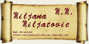 Miljana Miljatović vizit kartica